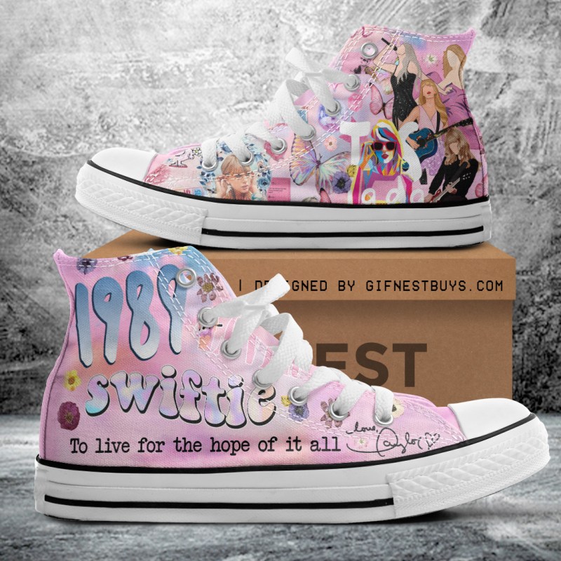 ANHNV4243 High top Canvas Shoes Taylor Swift 01 Taylor Swift Premium High Top Canvas Shoes IFDDHTCS0035 Idea Fanatic