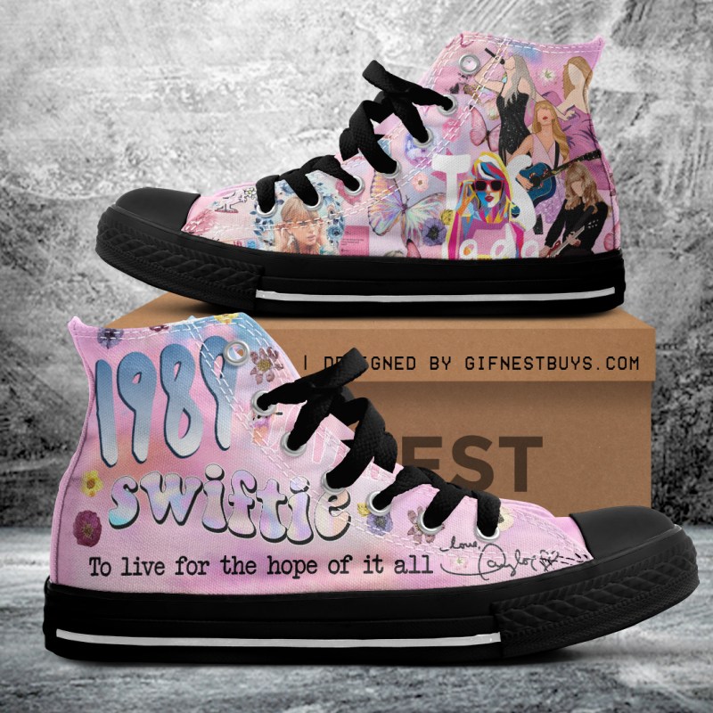 ANHNV4243 High top Canvas Shoes Taylor Swift 02 Taylor Swift Premium High Top Canvas Shoes IFDDHTCS0035 Idea Fanatic