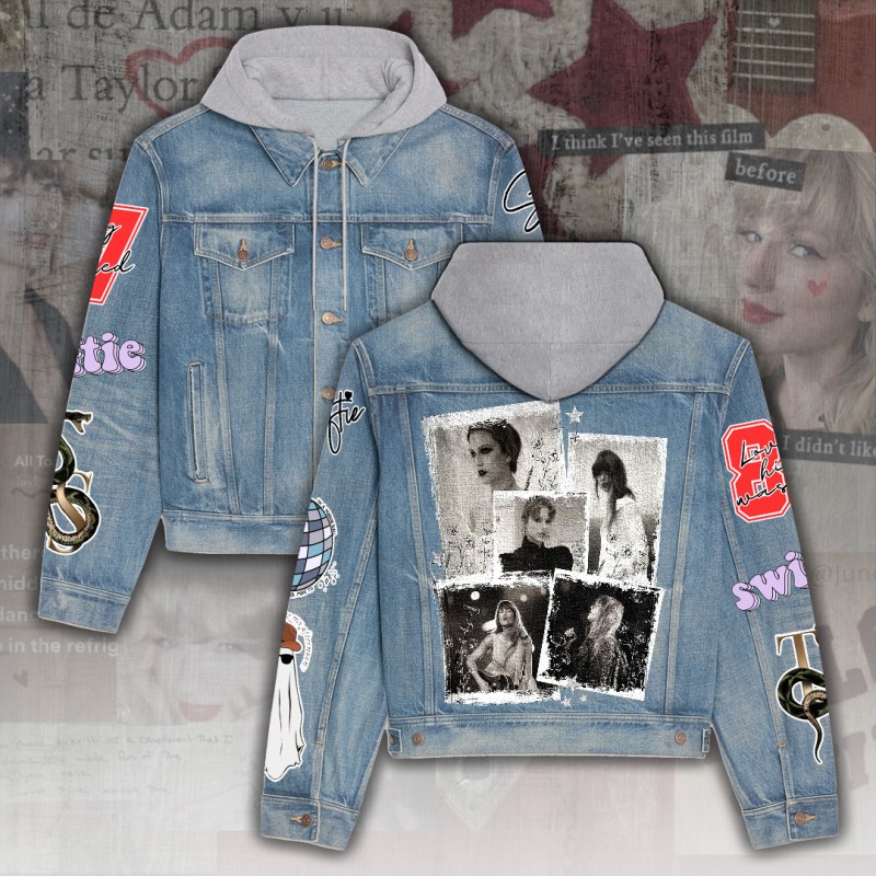 ANHNV4332 Denim Hood Jacket Taylor Swift 03 Taylor Swift Premium Hooded Denim Jacket IFDDHDJ0028 Idea Fanatic