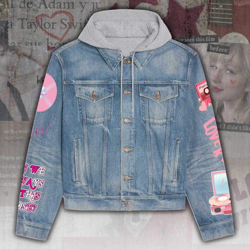 ANHNV4730 Women s Denim Hood Jacket Taylor Swift 01 Taylor Swift Premium Hooded Denim Jacket IFDDHDJ0031 Idea Fanatic