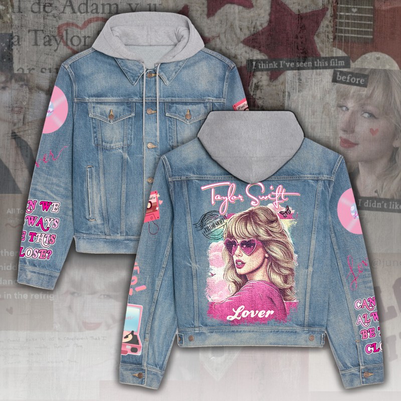 ANHNV4730 Women s Denim Hood Jacket Taylor Swift 03 Taylor Swift Premium Hooded Denim Jacket IFDDHDJ0031 Idea Fanatic