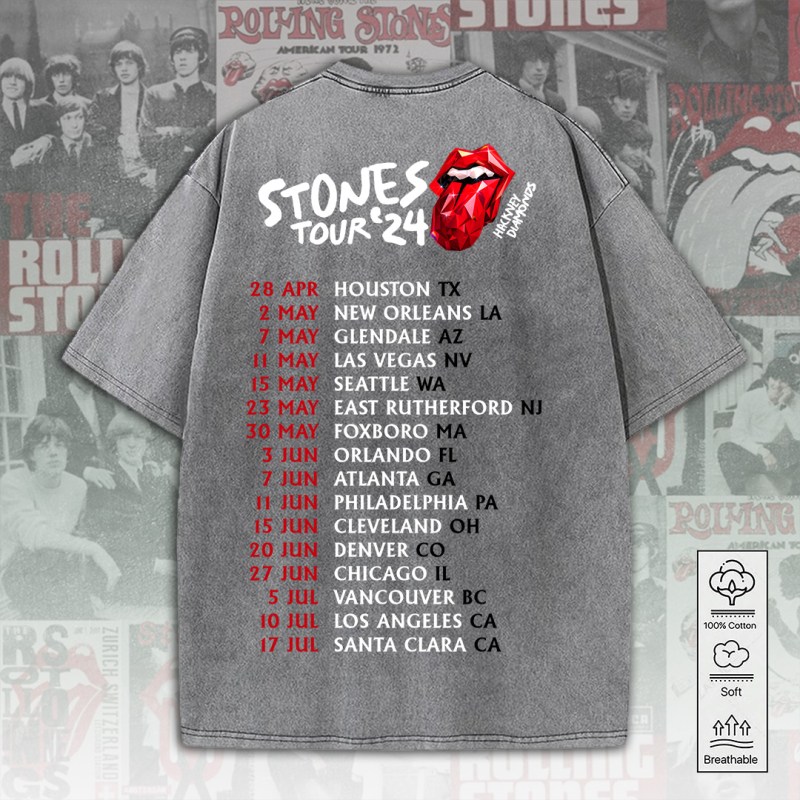 ANHNV4984 2D Acid Washed Cotton Shirt The Rolling Stones 02 The Rolling Stones 2D Acid Washed Cotton Shirt IFDD2DW0007 Idea Fanatic