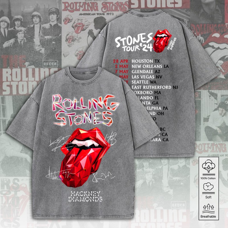 ANHNV4984 2D Acid Washed Cotton Shirt The Rolling Stones 03 The Rolling Stones 2D Acid Washed Cotton Shirt IFDD2DW0007 Idea Fanatic