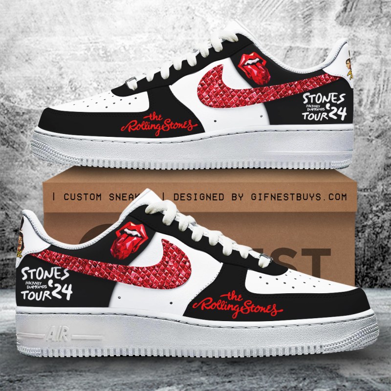 ANHNV5064 Air Force 1 Sneaker The Rolling Stones 01 The Rolling Stones Premium AF1 Sneakers IFDDAF10198 Idea Fanatic