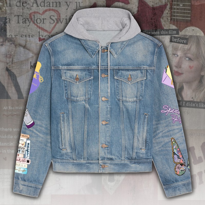 ANHNV5080 Women s Denim Hood Jacket Taylor Swift 01 Taylor Swift Premium Hooded Denim Jacket IFDDHDJ0033 Idea Fanatic