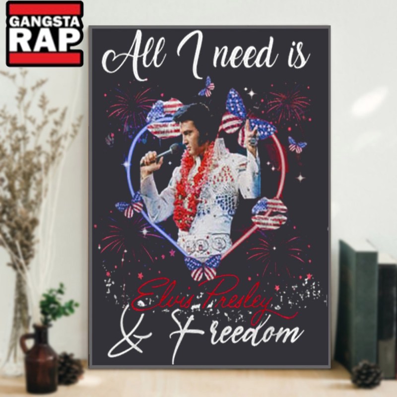 All I Need Is Music Elvis Presley And Freedom Poster Canvas Art All I Need Is Music Elvis Presley And Freedom Poster Canvas Art IDFCWA0161 Idea Fanatic