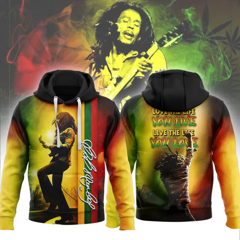 BM040324LNQ12TTT mk2 1 Bob Marley One Love Love The Life You Live Hoodie Shirt BM040324LNQ12TTT Idea Fanatic