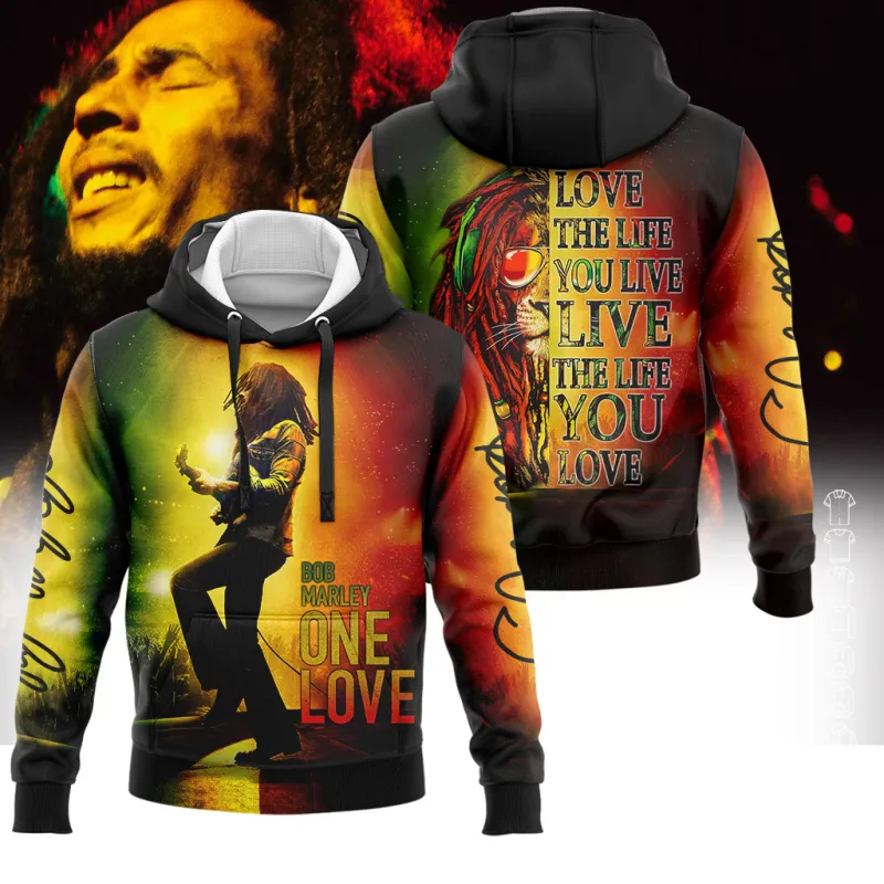 BM050324LNQ17DKD mk Bob Marley One Love Hoodie Shirt BM050324LNQ17DKD Idea Fanatic