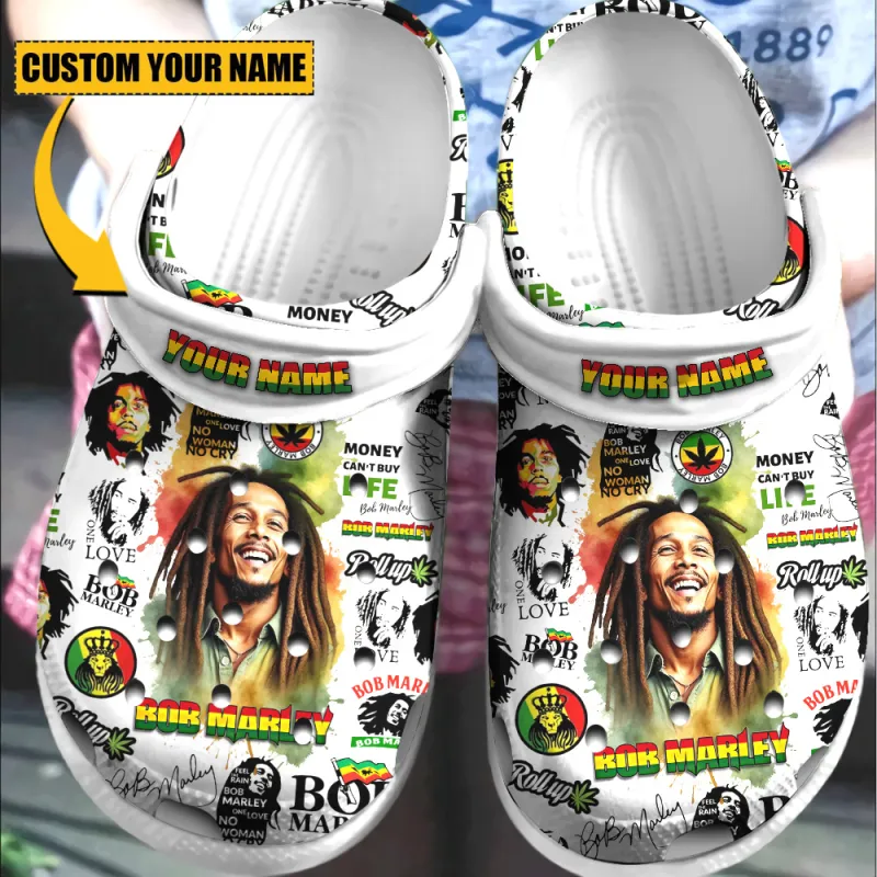 BM140324LNQ6TTT mk Bob Marley One Love Custom Name 3D Clog BM140324LNQ6TTT Idea Fanatic