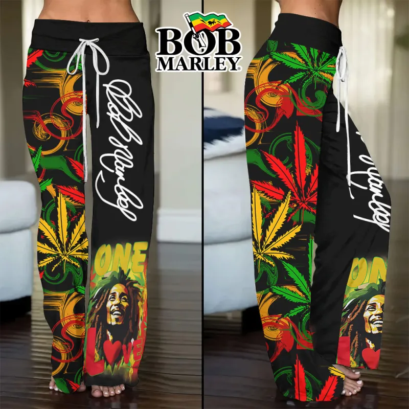 BM210324LNQ16DKD mk Bob Marley Rock And Roll High-Waisted Straight-Leg Trousers BM210324LNQ16DKD Idea Fanatic