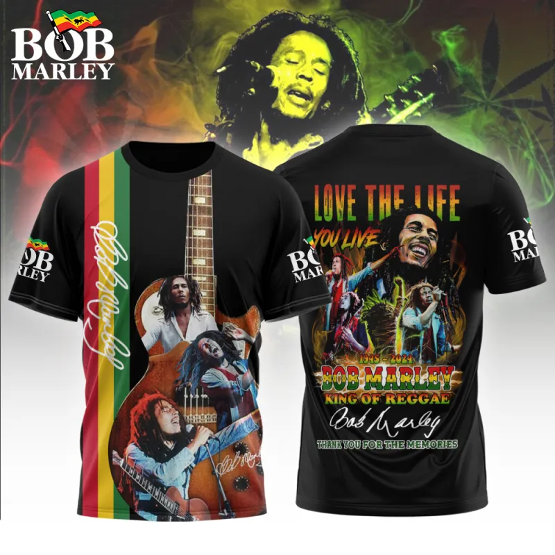 BM260324LNQ7TTT mk1 Bob Marley Love The Life You Live 3D Hoodie Shirt BM260324LNQ7TTT Idea Fanatic