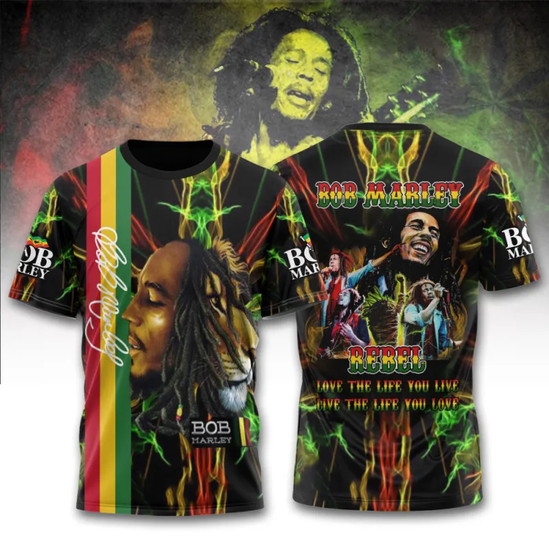 BM260324LNQ8TTT mk1 Bob Marley Love The Life You Live 3D Hoodie Shirt BM260324LNQ8TTT Idea Fanatic