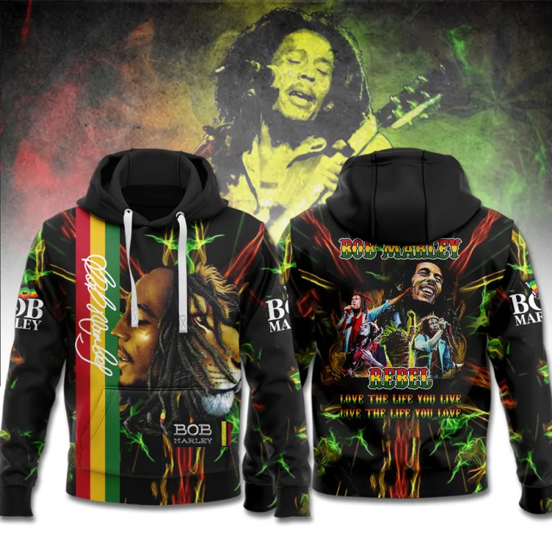 BM260324LNQ8TTT mk2 Bob Marley Love The Life You Live 3D Hoodie Shirt BM260324LNQ8TTT Idea Fanatic