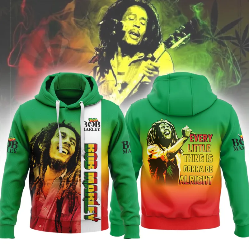 BM270224LNQ14TTT mk2 Bob Marley Every Little Thing Gonna Be Alright 3D Hoodie Shirt BM270224LNQ14TTT Idea Fanatic