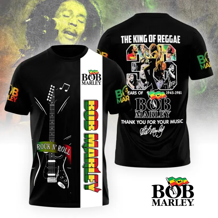 BML230324L40 mk 1 Bob Marley 3D T-Shirt BML230324L40 Idea Fanatic