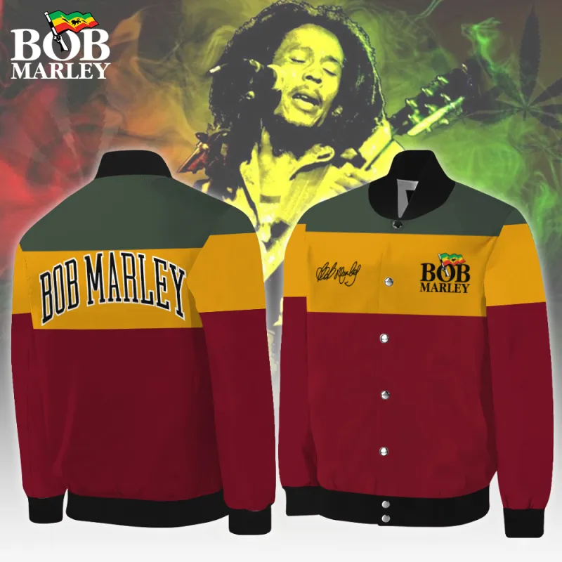 BML290324L17TTT mk Bob Marley Signature Baseball Jacket BML290324L17TTT Idea Fanatic