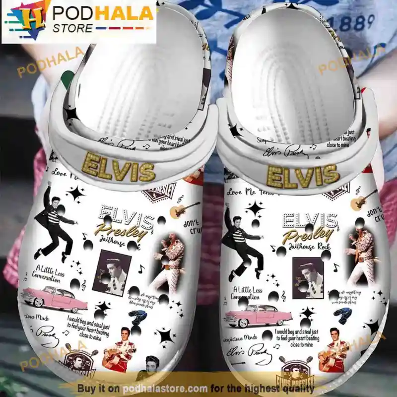 Band Music Elvis Presley 3D Crocs Slippers Funny Crocs Band Music Elvis Presley 3D Crocs IDF130723 Idea Fanatic