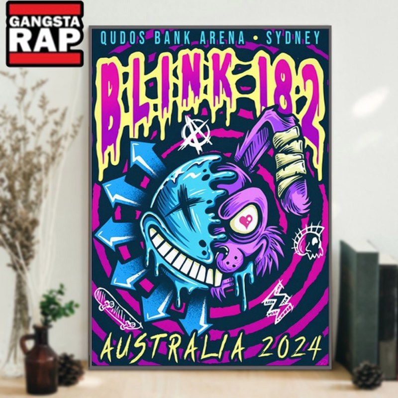 Blink 182 Australia 2024 Tour Poster Canvas Art Blink-182 Australia 2024 Tour Poster Canvas Art IDFCWA0079 Idea Fanatic