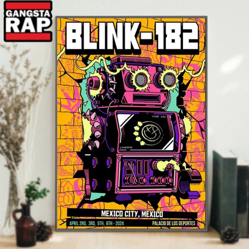 Blink 182 Mexico City Tour 2024 Poster Canvas Art Blink-182 Mexico City Tour 2024 Poster Canvas Art IDFCWA0074 Idea Fanatic