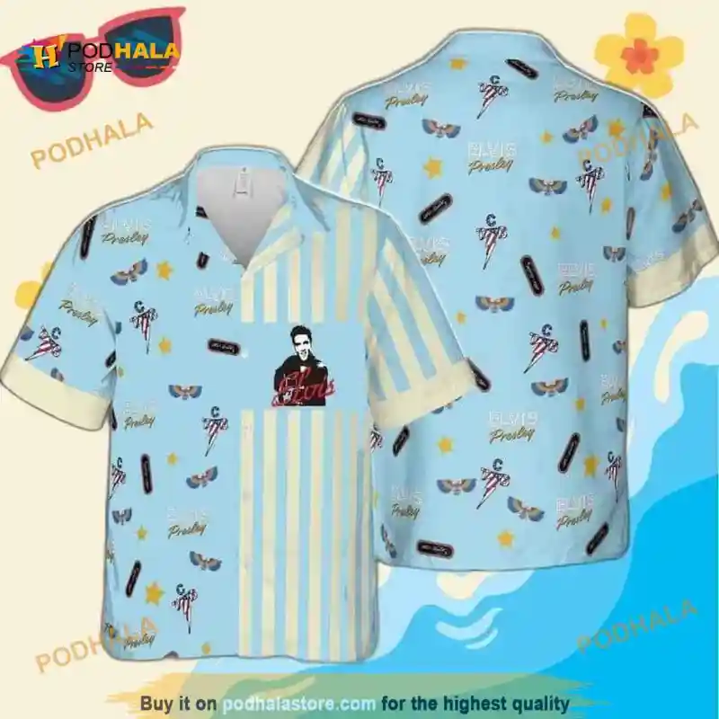 Blue Aloha Elvis Presley Funny Hawaiian Shirt Beach Gift For Rock Lovers Elvis Presley Funny Hawaiian Shirt IDF157204 Idea Fanatic