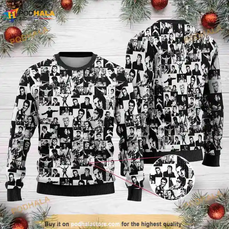 Cant Help Falling In Love Elvis Presley Funny Ugly Christmas Sweater Can't Help Falling In Love Elvis Presley Funny Ugly Christmas Sweater IDF126042 Idea Fanatic