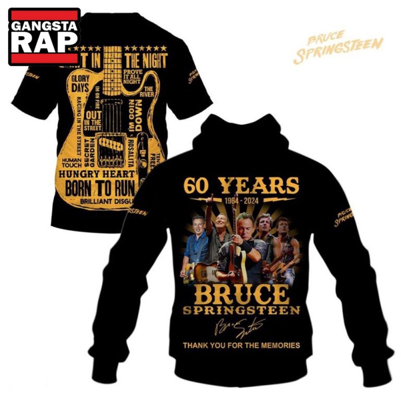 Celebrating 60 Years 1964 2024 of Bruce Springsteens Singing Career 3D Hoodie Bruce Springsteen Celebrating 60 Years Singing Career 3D Hoodie IFDDHD0054 Idea Fanatic