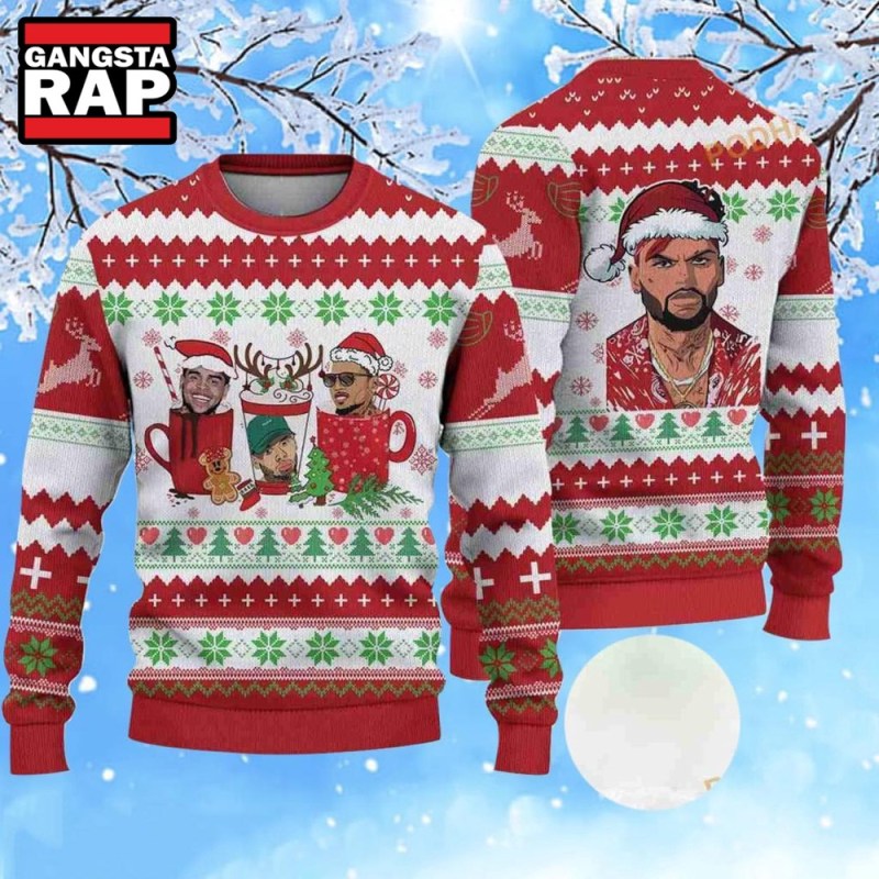 Chris Brown Funny Ugly Christmas Sweater Chris Brown Funny Ugly Christmas Sweater, IFDDUSW0107 Idea Fanatic