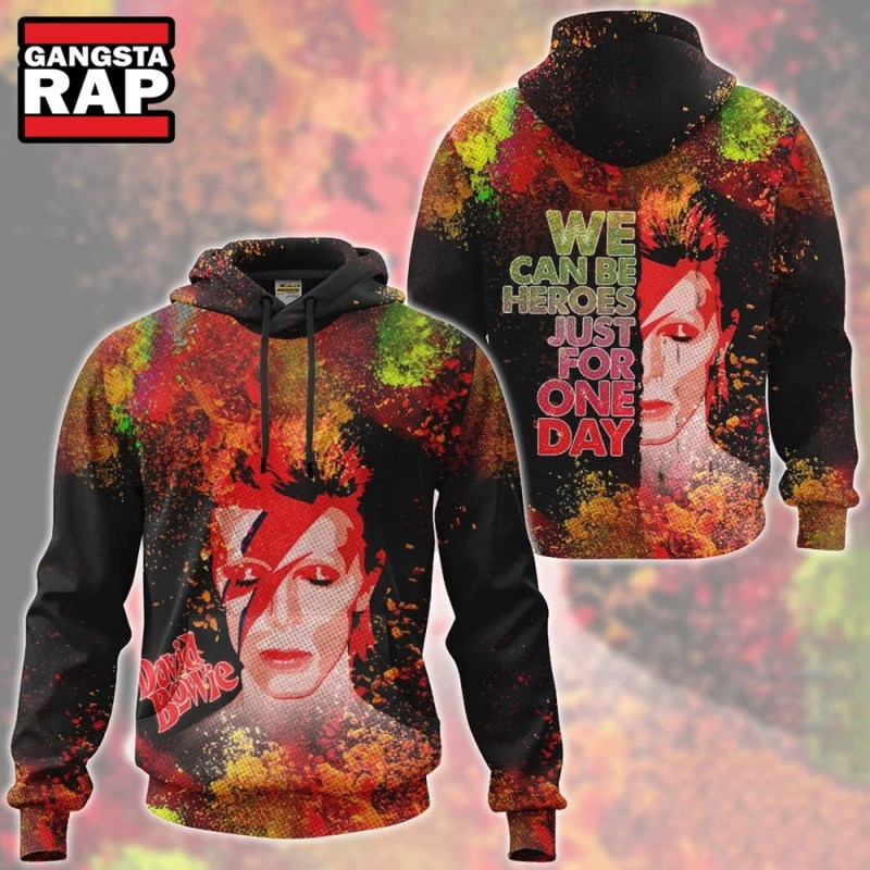 David Bowie We Can Be Heroes Just For One Day 3D Hoodie David Bowie We Can Be Heroes Just For One Day Hoodie IFDDHD0032 Idea Fanatic