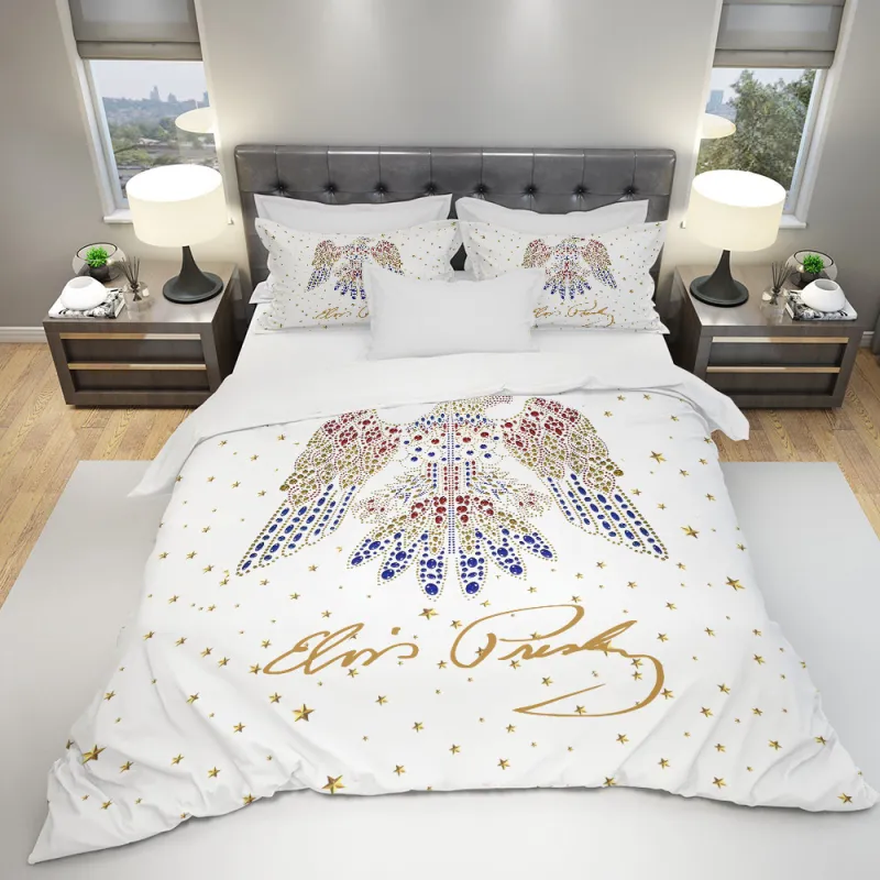 EP020124LNQ5TTT 1 Elvis Presley Eagle Rhinestones Bedding Set EP020124LNQ5TTT Idea Fanatic