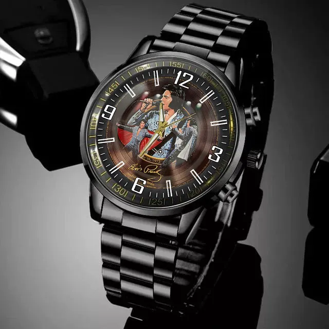 EP04012024M3VKH mk 1 1 Elvis Presley Black Stainless Steel Hand Watch IDF869860 Idea Fanatic