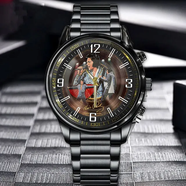 EP04012024M3VKH mk 2 1 Elvis Presley Black Stainless Steel Hand Watch IDF869860 Idea Fanatic