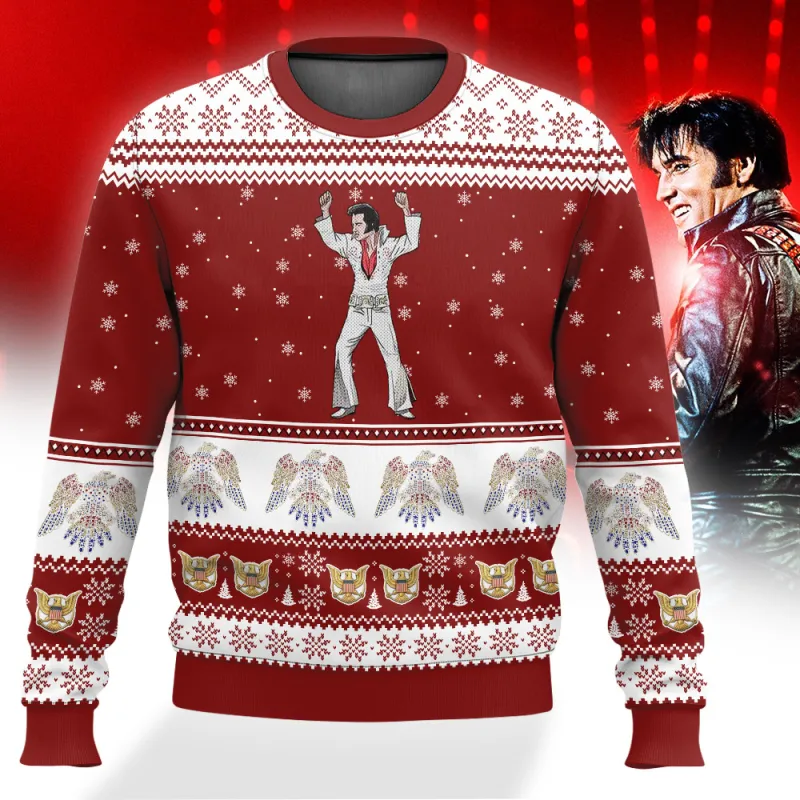 EP090124LNQ4TTT mk front 1 Elvis Presley Ugly Sweater EP090124LNQ4TTT Idea Fanatic