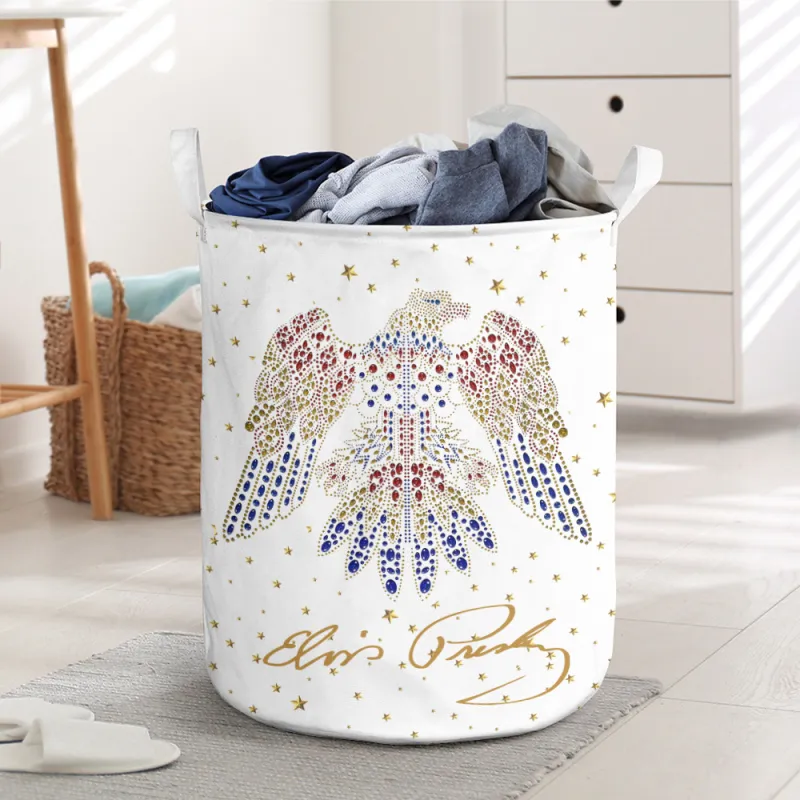 EP110124LNQ2TTT mk1 1 Elvis Presley Eagle Rhinestones Laundry Basket EP110124LNQ2TTT Idea Fanatic