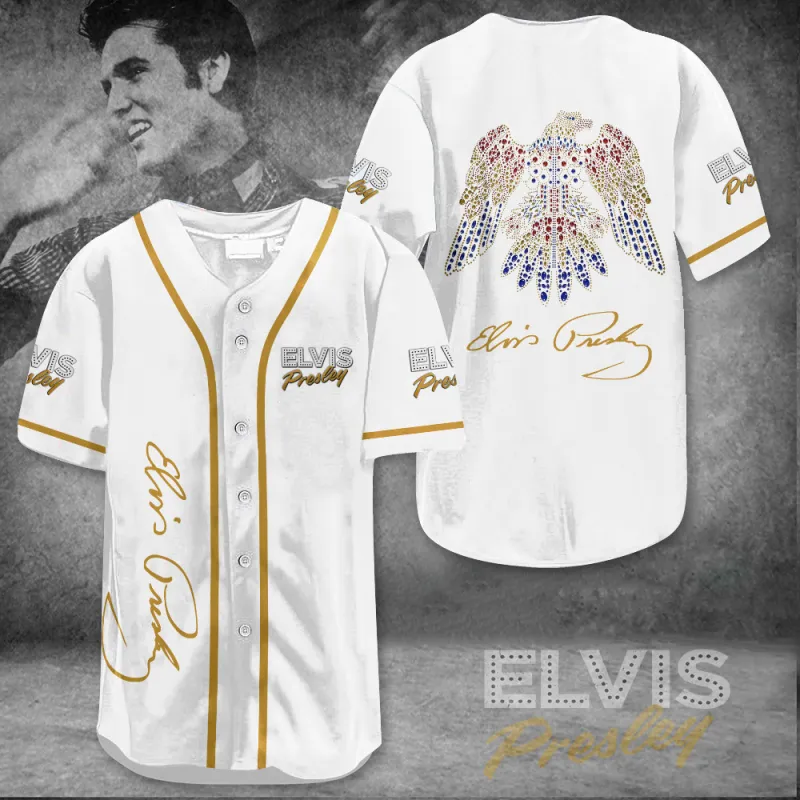 EP110124LNQ3TTT mk 1 Elvis Presley Eagle Rhinestones Baseball Jersey EP110124LNQ3TTT Idea Fanatic