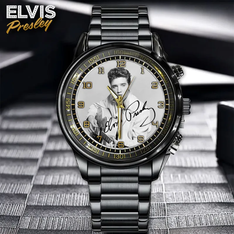 EP150124LNQ3TTT mk1 1 Elvis Presley Black Stainless Steel Hand Watch IDF871391 Idea Fanatic