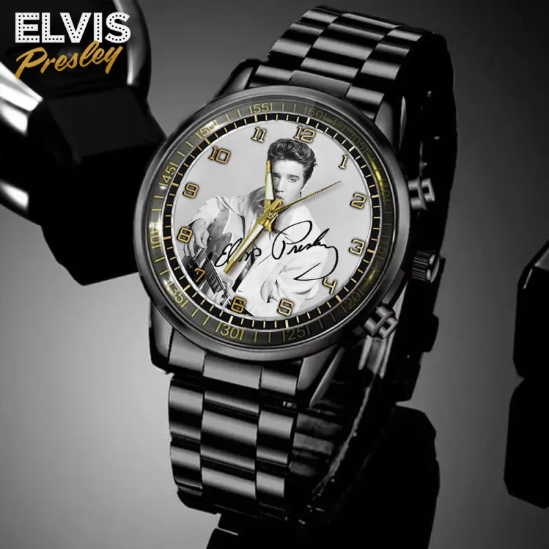 EP150124LNQ3TTT mk2 1 Elvis Presley Black Stainless Steel Hand Watch IDF871391 Idea Fanatic