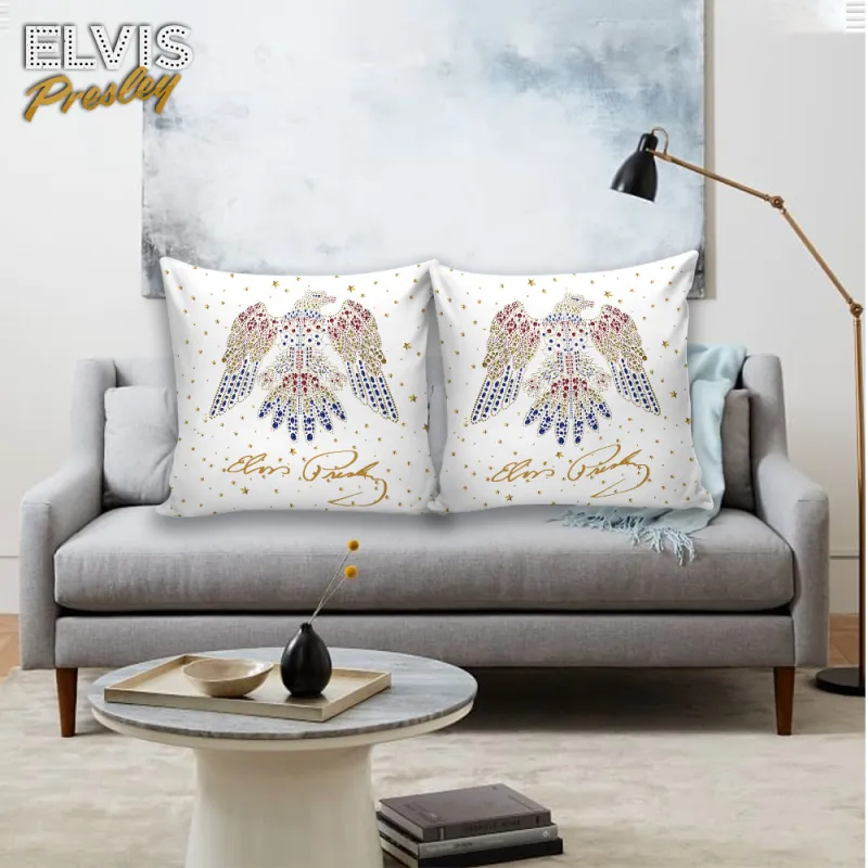 EP160124LNQ5TTT mk1 1 Elvis Presley Eagle Rhinestones All-Over Print Square Pillow EP160124LNQ5TTT Idea Fanatic