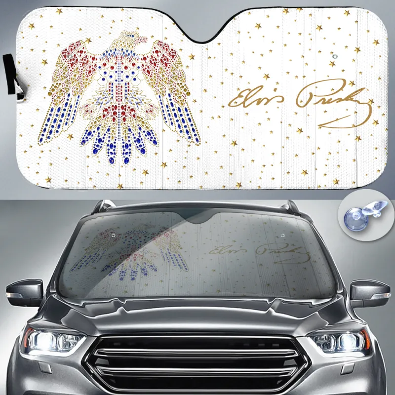 EP160124LNQ6VKH mk 1 Elvis Presley Eagle Rhinestones Car Sunshade EP160124LNQ6VKH Idea Fanatic