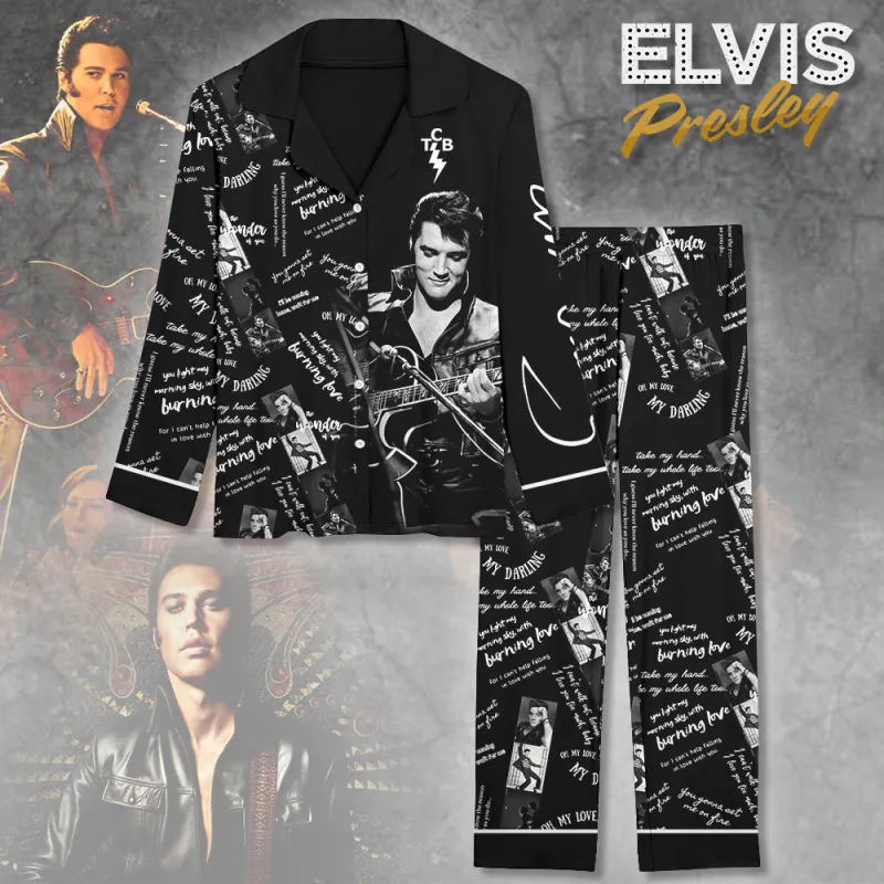 EP160124LNQ7TTT mk2 1 Elvis Presley Button Down Pajamas Set EP160124LNQ7TTT Idea Fanatic