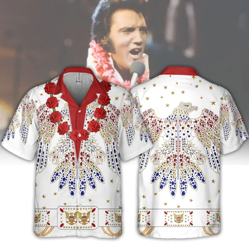 EP200324LNQ20VKH mk Elvis Presley Eagle Rhinestones Hawaiian Shirt EP200324LNQ20VKH Idea Fanatic