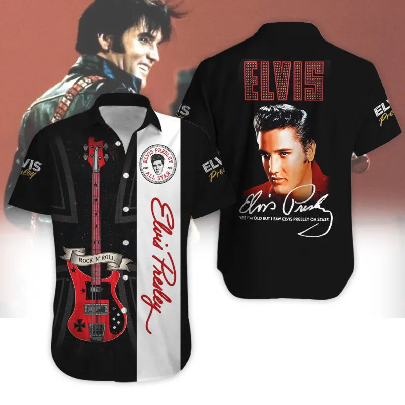 EP220224DHN2DKD mk Elvis Presley Rock N Roll Button Shirt EP220224DHN2DKD Idea Fanatic