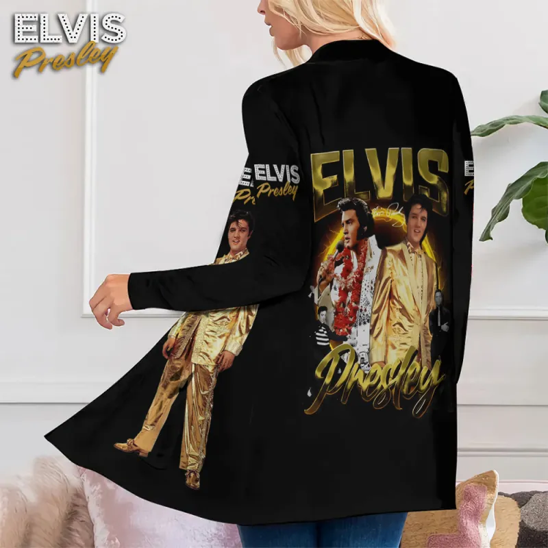 EP220324LNQ3TTT mk2 Elvis Presley New Women's Patch Pocket Cardigan IDF825279 Idea Fanatic