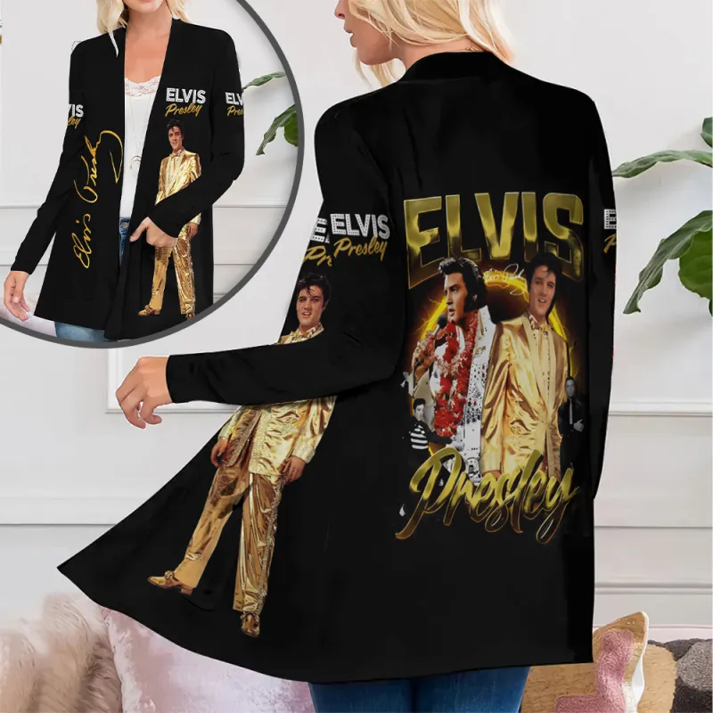 EP220324LNQ3TTT mk3 Elvis Presley New Women's Patch Pocket Cardigan IDF825279 Idea Fanatic