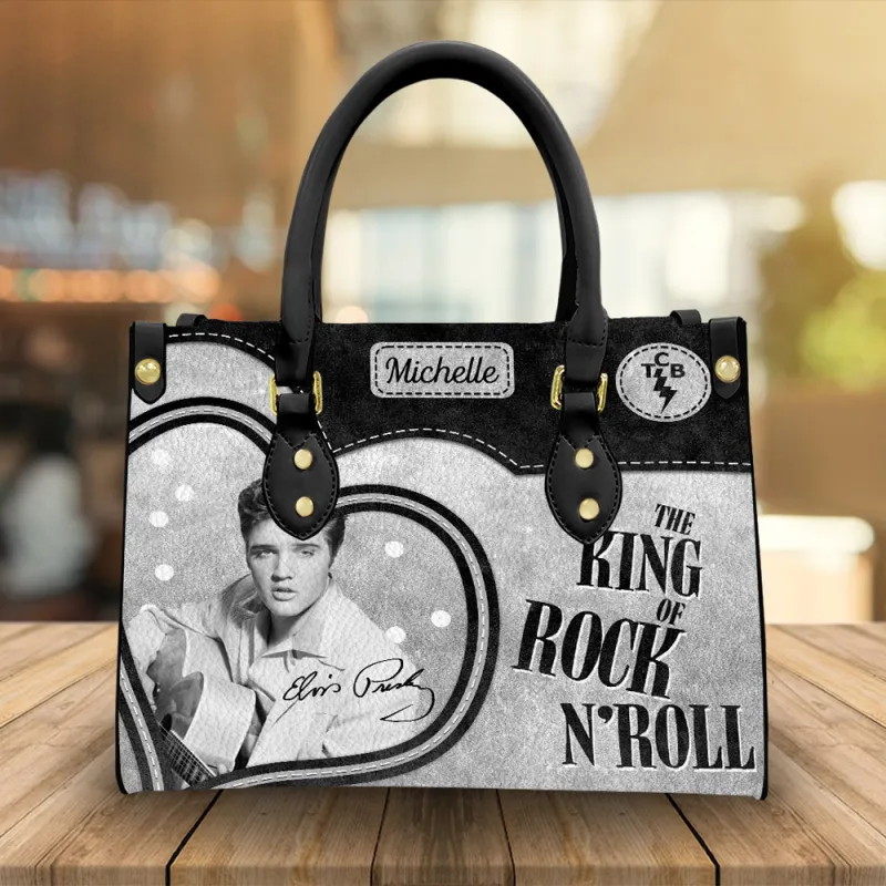 EP250124LNQ2TTT mk1 black Elvis Presley Personalized Leather Handbag IDF873285 Idea Fanatic