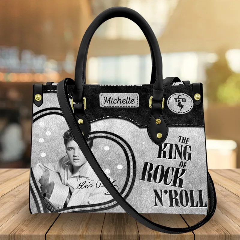 EP250124LNQ2TTT mk3 black Elvis Presley Personalized Leather Handbag IDF873285 Idea Fanatic