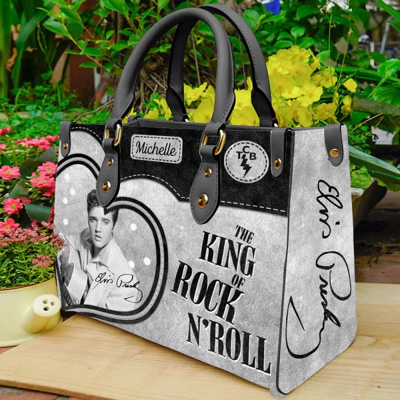 EP250124LNQ2TTT mk5 black Elvis Presley Personalized Leather Handbag IDF873285 Idea Fanatic