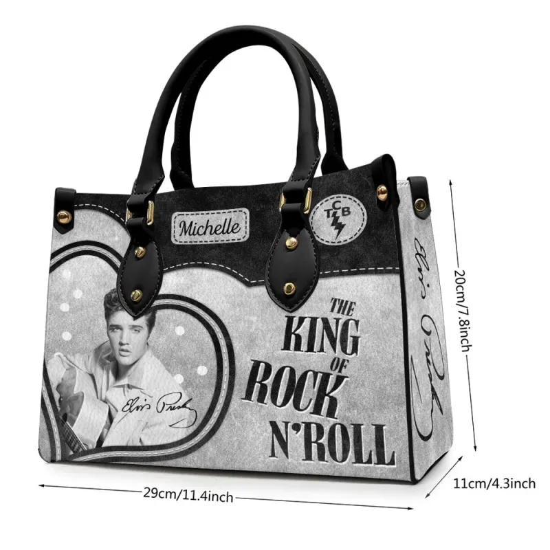 EP250124LNQ2TTT mk7 black Elvis Presley Personalized Leather Handbag IDF873285 Idea Fanatic