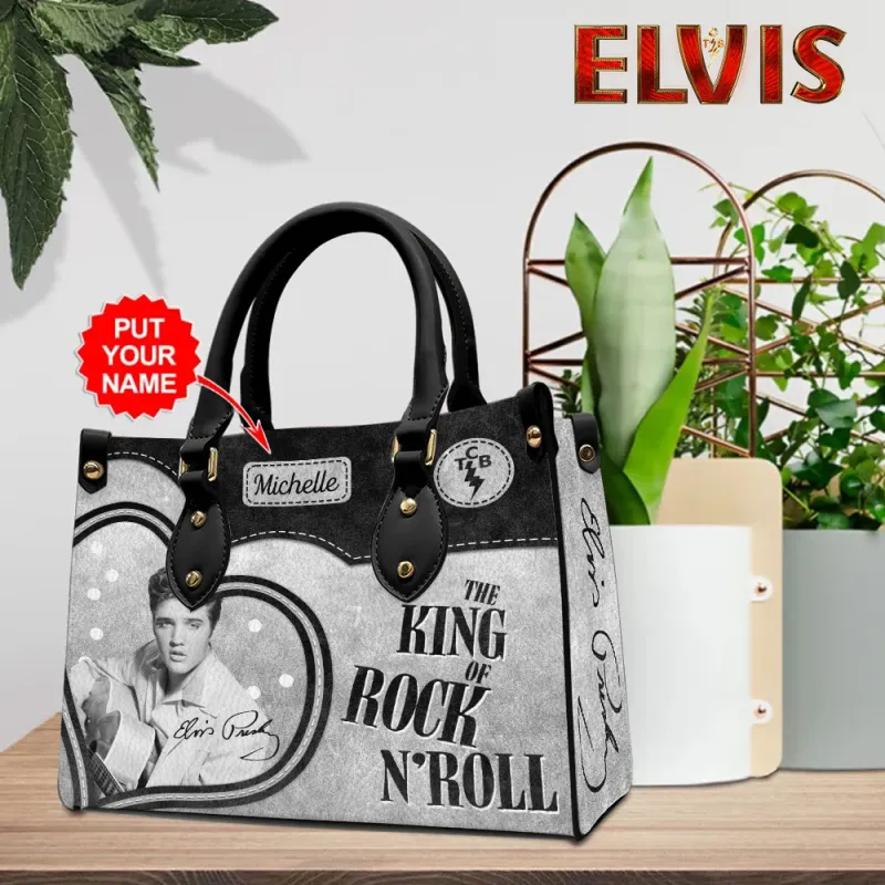 EP250124LNQ2TTT mk9 black Elvis Presley Personalized Leather Handbag IDF873285 Idea Fanatic