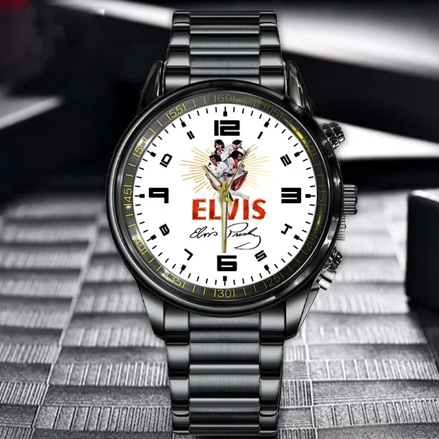 EP29122023M1DKD MK3 1 Elvis Presley Black Stainless Steel Hand Watch IDF869328 Idea Fanatic