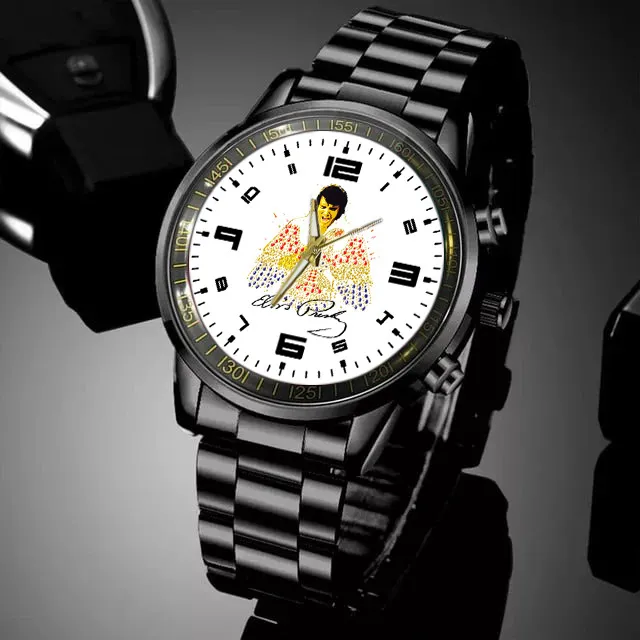 EP29122023M3DKD MK 1 Elvis Presley Black Stainless Steel Hand Watch IDF869317 Idea Fanatic